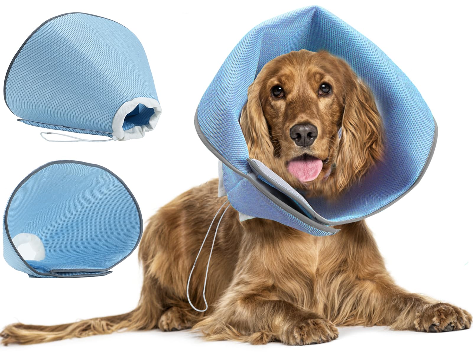 Dog Cone Collar for Large Dogs, Adjustable Soft Pet Cone for Dogs to Stop Licking Wound After Surgery, Dog Cone Alternative Pet E-Collar, Cone for Dogs After Surgical Recovery Collar