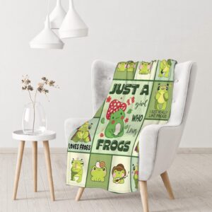 Frog Throw Blanket is Super Soft and Warm,The Lightweight Flannel Blanket is for All-Season Use,A Great Choice for Gifts 60"x50"for Teen