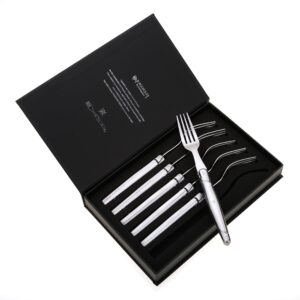 Laguiole by Hailingshan Forks Set of 6 Light Premium Dishwasher Safe Stainless Steel Flatware Silverware with Gift Box