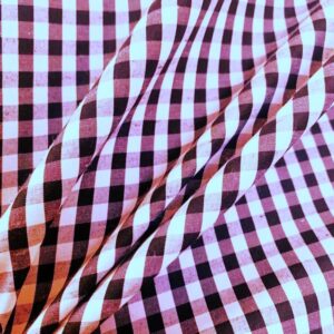 Keily & Megan Inc, 54" Wide 1/4" Gingham Plaid Poly Cotton Fabric by The Yard (1 Yard, White & Burgundy)