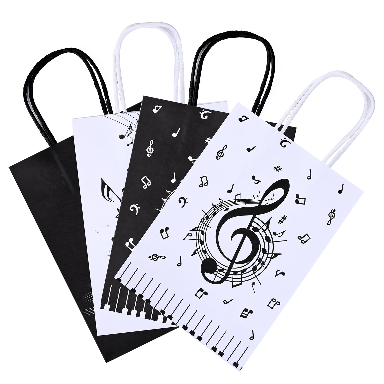 24 Pcs Music Notes Gift Bags Musical Note Paper Gift Treat Bags for Social Media Music Theme Birthday Party Baby Shower Music Theme Party Supplies