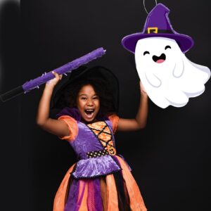 Aoriher Halloween Ghost Piñata Ghost Piñata with Stick Blindfold Set White Ghost Piñata Halloween Mexican Piñatas for Halloween Birthday Party Game Supplies Decoration