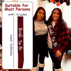 Cheereveal Flannel Fling Bride to Be Sash Bachelorette Party Decorations, Buffalo Check Plaid Flannel & Fizz Party Supplies, Lets Get Toasted Bachelorette Decor