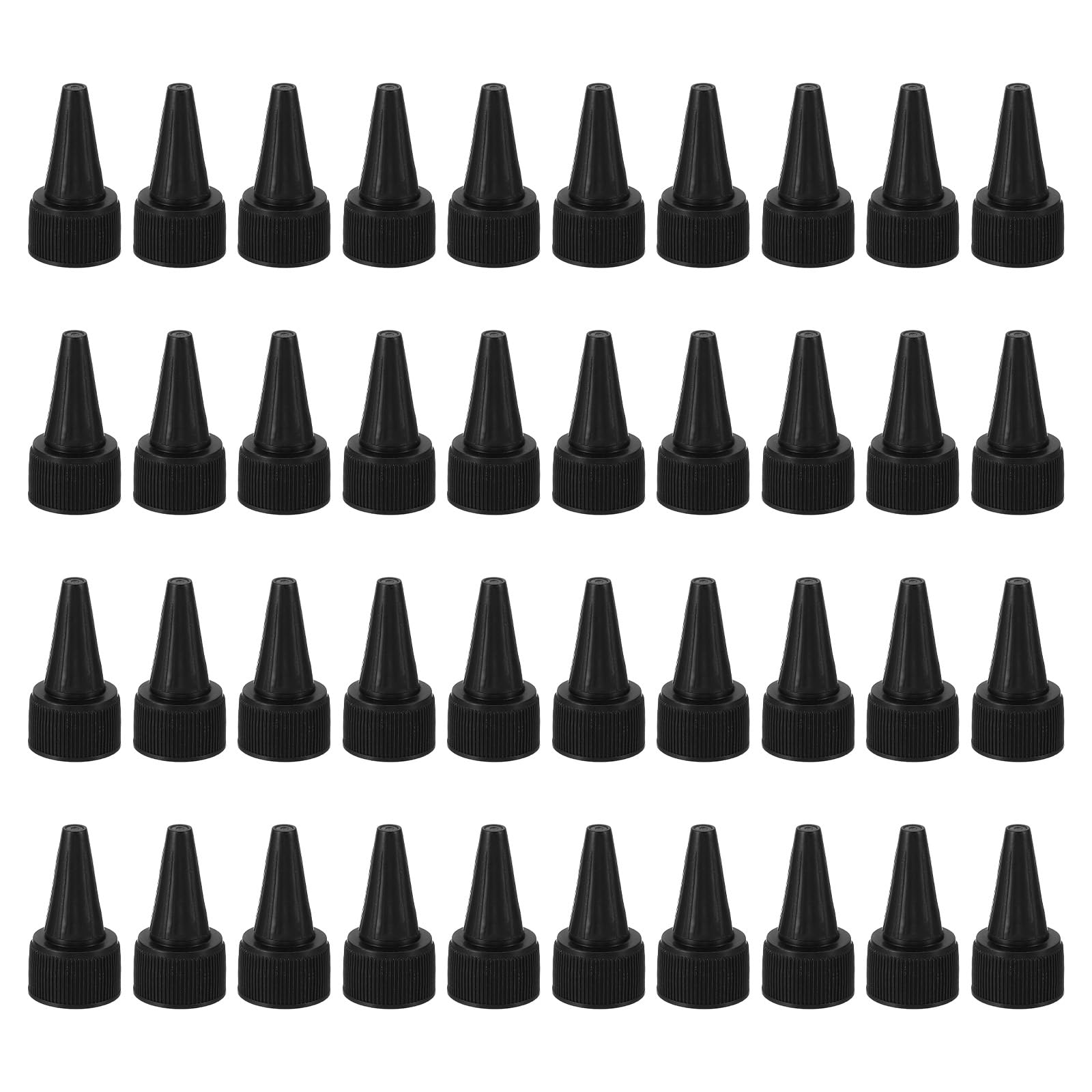 PATIKIL Twist Bottle Caps, 40Pcs 20/410 Squeeze Bottle Cap Replacement Caps for Glue Dispensing Bottles Dispensing Caps Paint Bottles, Black