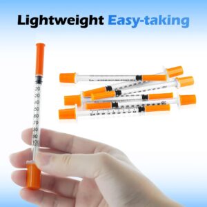 1ml 29 Gauge Syringes 1cc 1/2 Inch 13mm Lab Disposable Syringe for Refilling or Dispensing, Pack of 100