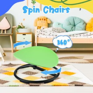 Leyndo Kids Sensory Chair Swivel Spinning Chair for Autism Kids Toddlers Wobble Chair Seat Rocking Chair for Kids Improve Balance Relief of Motion Sickness (Green,Egg Shape)