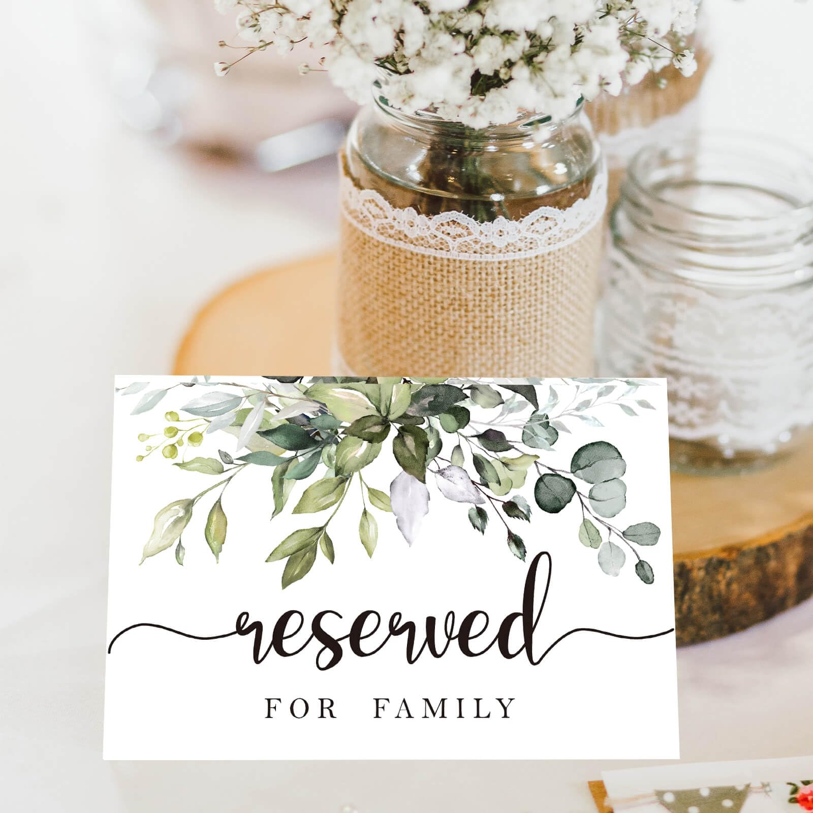 KORTTITALO 10 Rustic leaf Reserved Sign - Reserved Table Sign -Table Tent Wedding Sign- Guest Reservation Table Seat Sign for Weddings, Receptions, Parties,Restaurants, Dinner Parties, and Banquets.