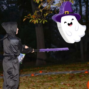 Aoriher Halloween Ghost Piñata Ghost Piñata with Stick Blindfold Set White Ghost Piñata Halloween Mexican Piñatas for Halloween Birthday Party Game Supplies Decoration