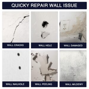 Feesrivers Drywall Patch Kits, Wall Mending Agent with Scraper and Brush, Wall Patch Repair Kit-Quick and Easy Solution for Repair Wall Surface Hole Scratch and Cracks.(2 Pack)