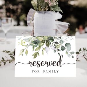 KORTTITALO 10 Rustic leaf Reserved Sign - Reserved Table Sign -Table Tent Wedding Sign- Guest Reservation Table Seat Sign for Weddings, Receptions, Parties,Restaurants, Dinner Parties, and Banquets.