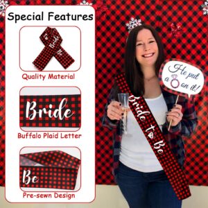 Cheereveal Flannel Fling Bride to Be Sash Bachelorette Party Decorations, Buffalo Check Plaid Flannel & Fizz Party Supplies, Lets Get Toasted Bachelorette Decor