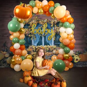 Fall Balloon Arch Garland Kit, 18" 10" 5" Retro Green Burnt Orange Gold Fall Balloons Decorations for Fall Baby Shower Decorations Autumn Thanksgiving Friendsgiving Party Decorations