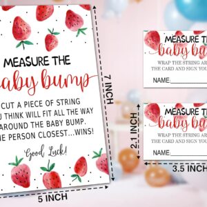 Baby Shower Games Measure The Baby Bump Game, Berry Sweet Theme, How Big is Mommy's Belly Party Supplies. 1 Sign and 50 Guessing Cards.