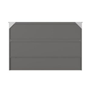 AFI, Raleigh Modern Queen Solid Wood Murphy Bed Chest with Mattress in Grey