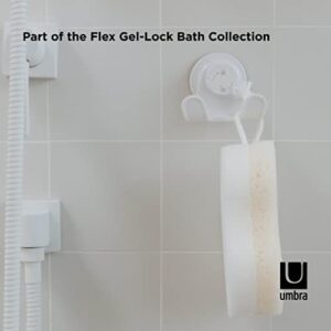 Umbra Flex Shower Storage Accessories with Patented Gel-Lock Technology Suction Cup, 5.8170000000000002 x 7.7469999999999999 x 6.1470000000000002 cm, White (Pack of 2)