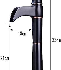 Kitchen & Bath Fixtures Taps Faucet,EuropUPC Black Ancient Faucet Above Counter Basin Hot and Cold Faucet Waterfall Bathroom Heightening Faucet