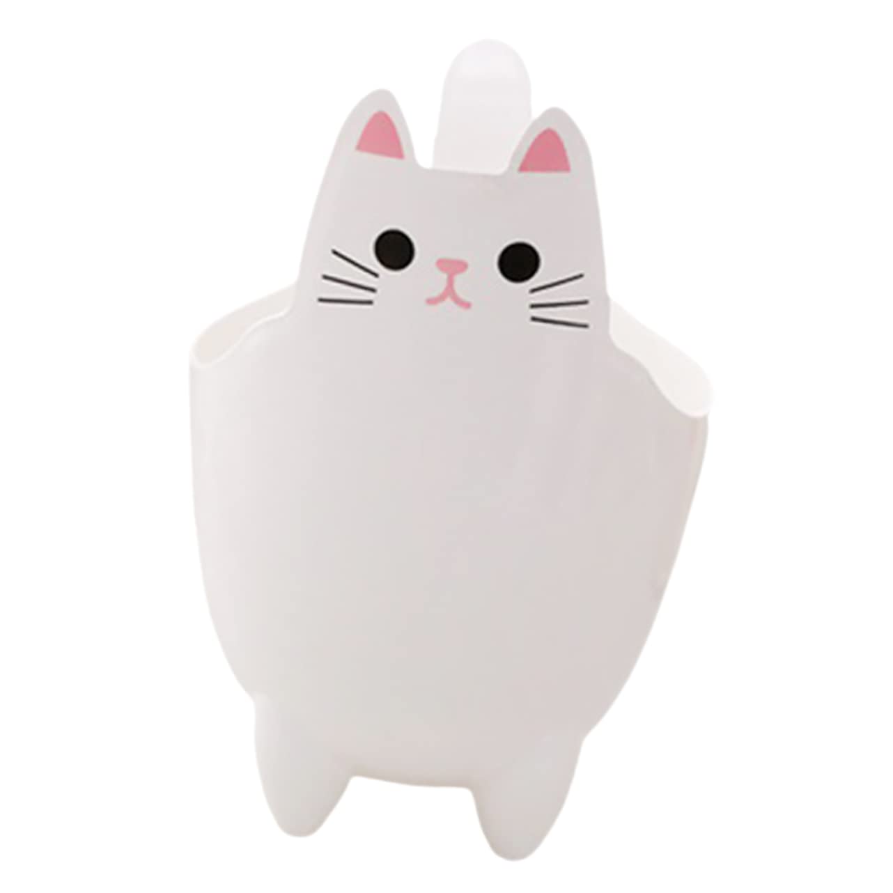 STOBAZA Cat Shaped Trash Can, White, Plastic, 6 inch