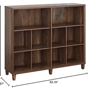 Pemberly Row Modern Engineered Wood Bookcase in Grand Walnut