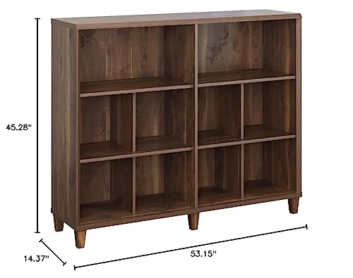 Pemberly Row Modern Engineered Wood Bookcase in Grand Walnut