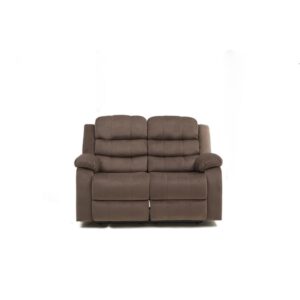 Pemberly Row Modern Microfiber Living Room Loveseat in Brown