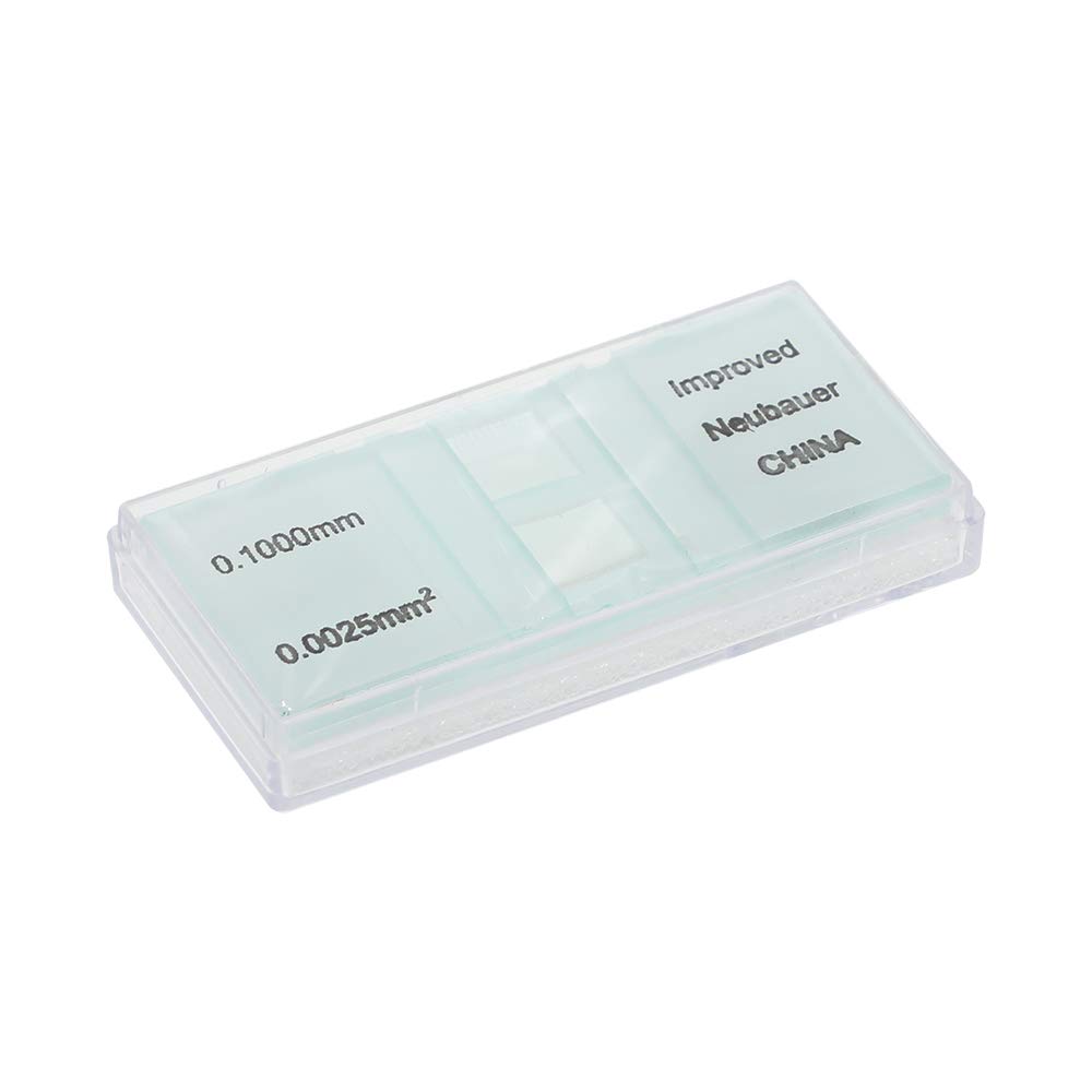 Improved Neubauer Hemocytometer Blood Cell Count Plate Glass Microscope Slide Coverslip Counting Chambers