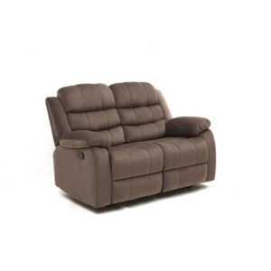 pemberly row modern microfiber living room loveseat in brown