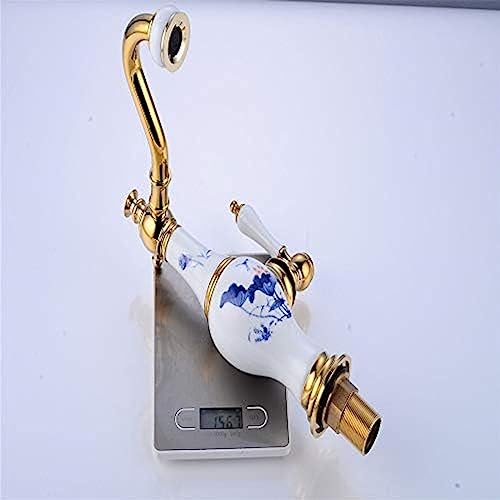 Kitchen & Bath Fixtures Taps Faucet,EuropUPC Basin Faucet Retro Bathroom Hot and Cold Faucet Wash Basin Rotating Faucet Under Counter Basin Faucet