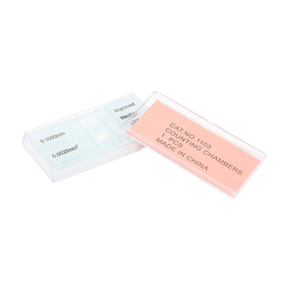 Improved Neubauer Hemocytometer Blood Cell Count Plate Glass Microscope Slide Coverslip Counting Chambers