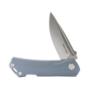 Real Steel Luna Maius ECO EDC Folding Knife - Backlock, Gray G10 Handle, 10Cr15CoMov Blade - Unique Christmas Birthday Gifts for Him, Cool Survival Knife for Emergency Rescue Hiking