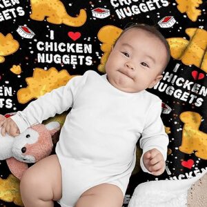 Chicken Nuggets Blanket - Ultra Soft Dino Nugget Flannel Blanket for Kids - Funny Food Blanket Home Decor for Bed Couch Living Room - Novelty Gift for Boys Girls,40"x50" for Kids