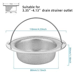 haodex 2PCS Stainless Steel Kitchen Sink Strainer,4.33" Diameter