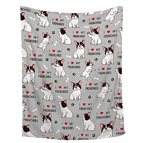 Lynnezilla French Bulldog Blanket - French Bulldog Gifts for Dog Lovers - Frenchie Decor for Couch Sofa Bed for All Seasons - Gifts for Frenchie Lovers - 40"x50" Frenchie Lover Gift for Boys Girls