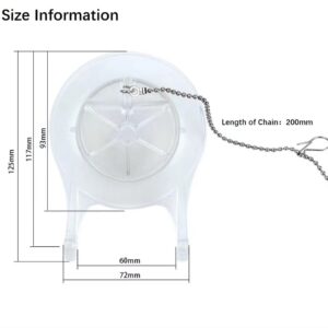 Ecochre Toilet Flappers Replacement Compatible for GA715014-GEG1 (Transparent) 3 Inch with Stainless Chain and Hook