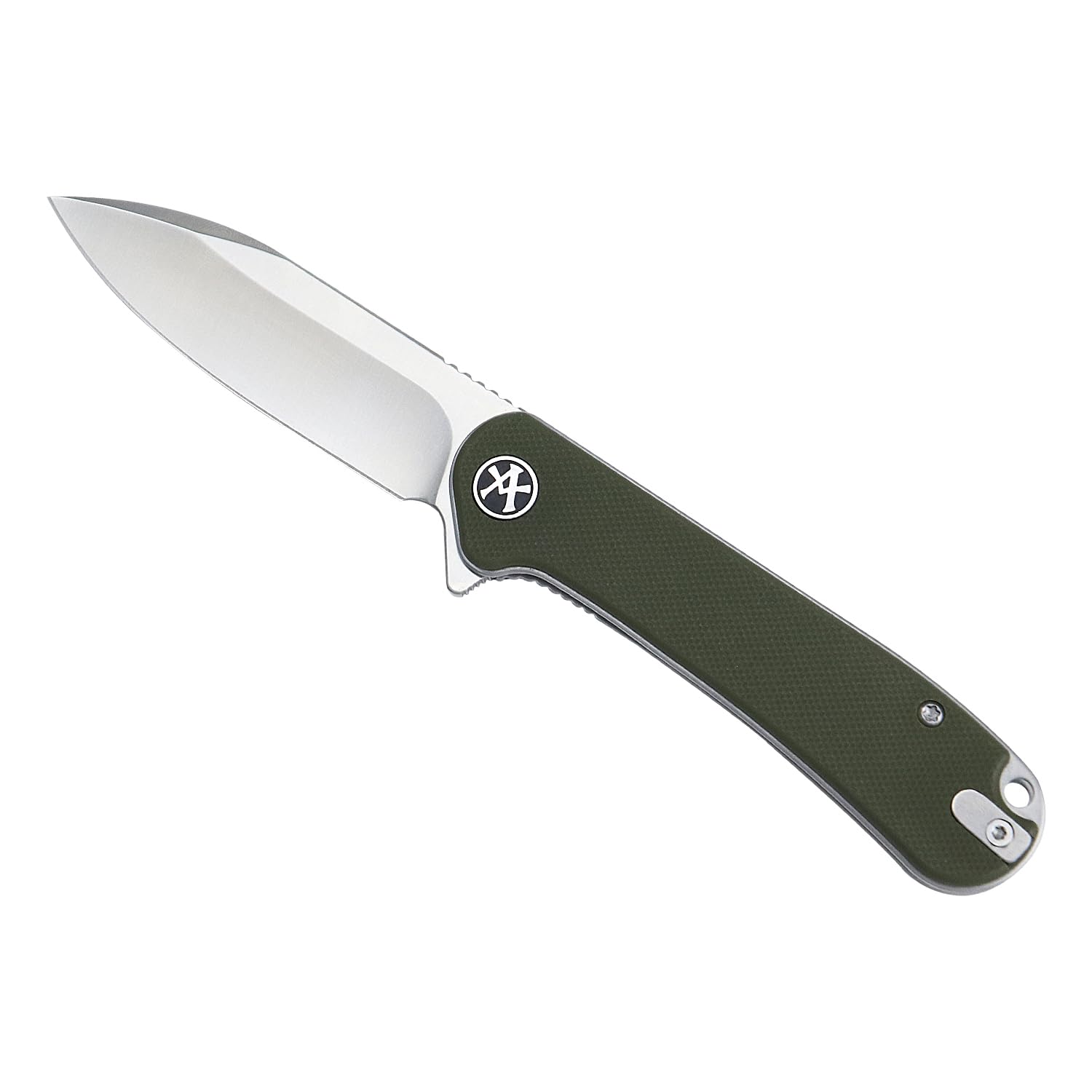 ALBATROSS Small Flipper Pocket Folding Knife, 3" D2 Steel Drop Point Blade, 4" G10 Handle, Liner Lock, FK059 (Green)