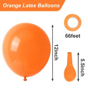 RUBFAC Orange Balloons, 110pcs 12 Inch Orange Balloons and Ribbon, Thick Latex Balloons for Birthday Wedding Baby Shower Graduation Anniversary Party Thanksgiving Decorations