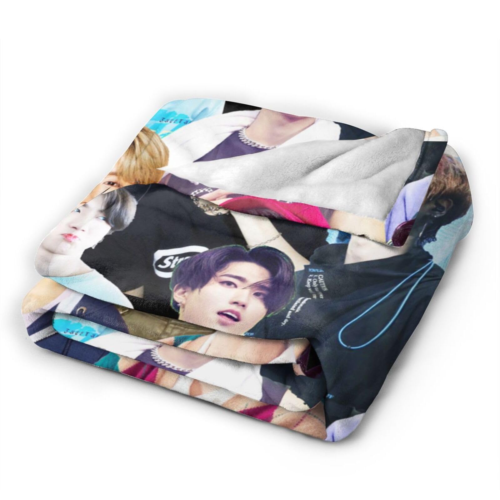 Blanket Stray Kids Han Ji Sung Soft and Comfortable Wool Fleece Throw Blankets for Sofa Office car Camping Yoga Travel Home Decoration Cozy Plush Beach Blanket Gift