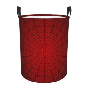 spider web cobweb on red waterproof foldable laundry hamper bucket laundry room basket for college student storage pillows blankets living room bathroom home decor