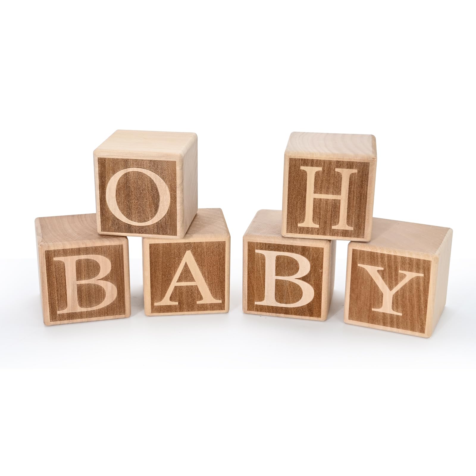 OH BABY Sign Little Blocks (Wooden/Small2.0") for Baby Shower Party Table Centerpiece Decoration, Gender Reveal Letters Guestbook Keepsake