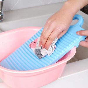 NUZAMAS Mini Plastic Washboard Fashion Washboard Non-Slip Washboard Clothes Washboard Hand Wash Board for Home Laundry Accessories Blue