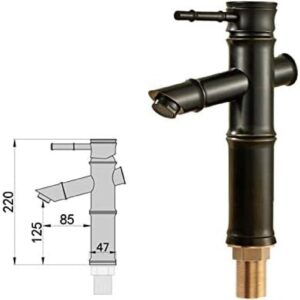 Kitchen & Bath Fixtures Taps Faucet,Black American Diagonal Bamboo Two-Section Single Hole Hot and Cold Water Faucet