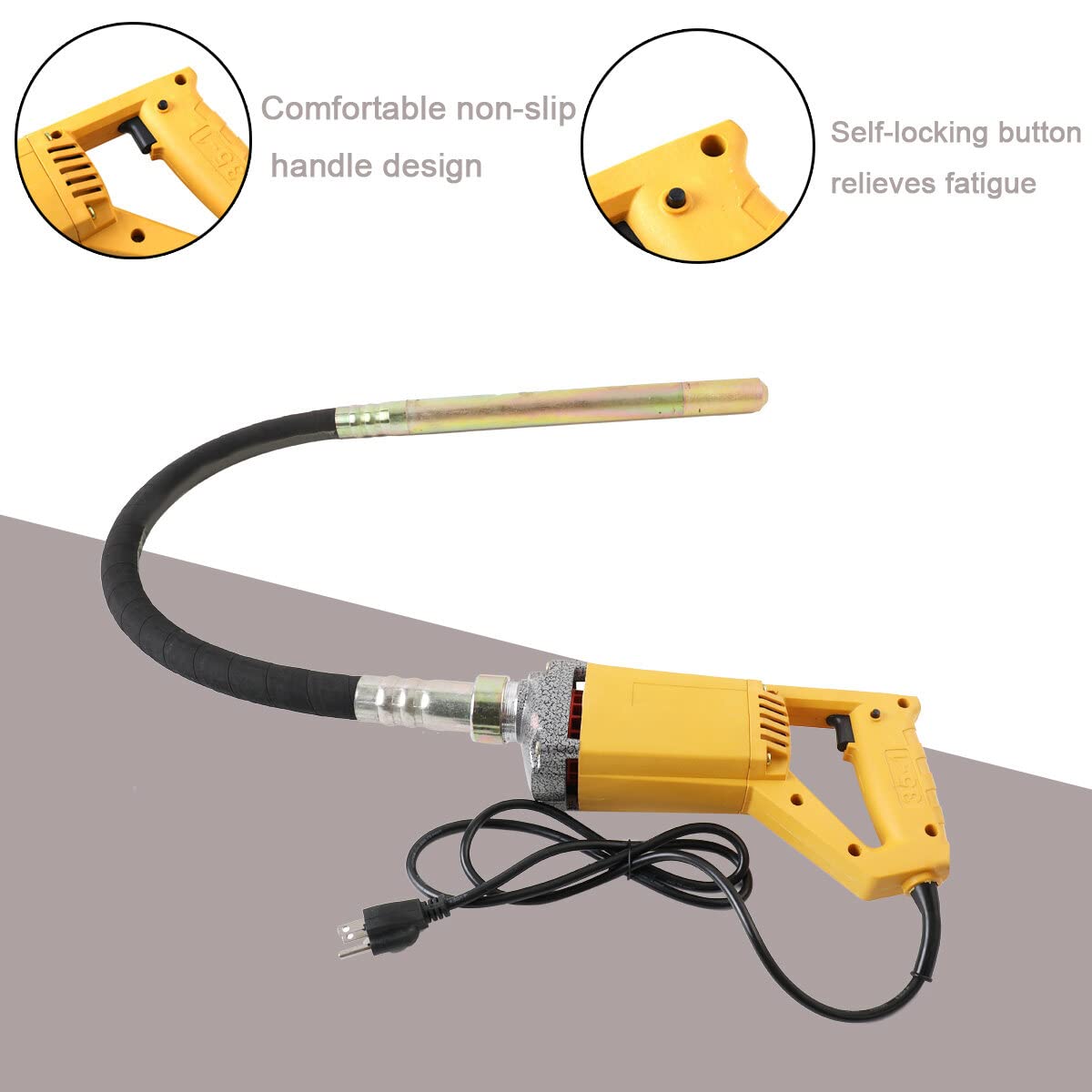 Concrete Vibrator Hand Held 800W Electric Concrete Vibrator with 1.2m(3.9ft) Copper Shaft Rod Portable Pencil Cement Vibrarator for Remove Air Bubble and Mix Concrete