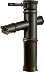 kitchen & bath fixtures taps faucet,black american diagonal bamboo two-section single hole hot and cold water faucet