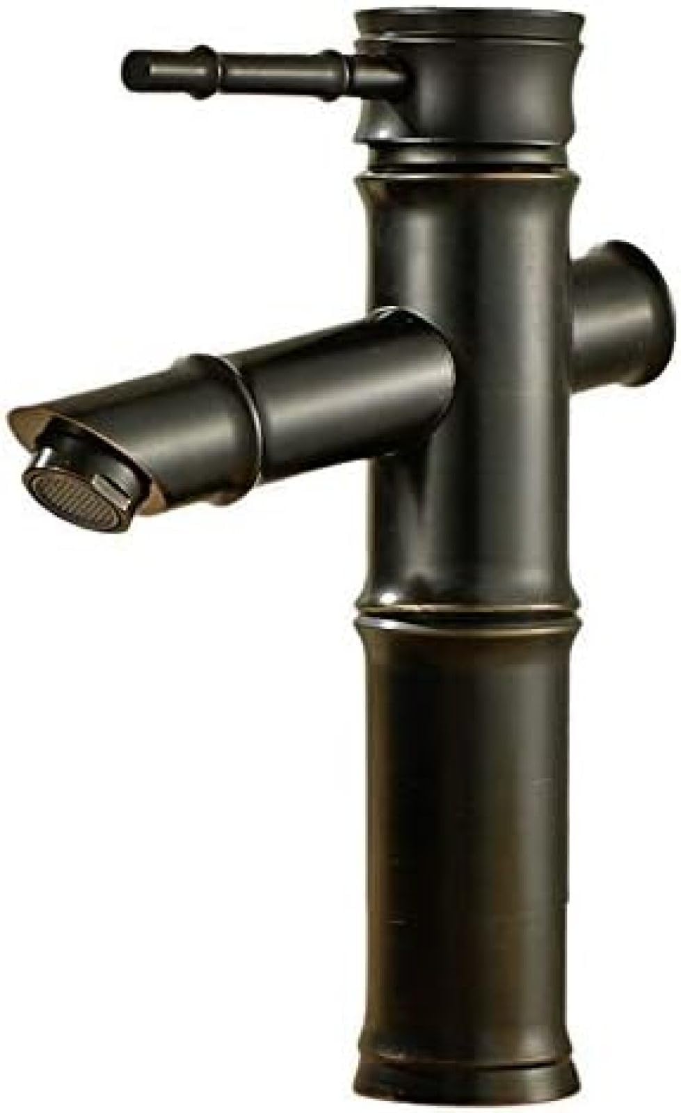 Kitchen & Bath Fixtures Taps Faucet,Black American Diagonal Bamboo Two-Section Single Hole Hot and Cold Water Faucet