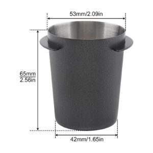 TQEONKL Coffee Dosing Cup 54mm, Stainless Steel Espresso Coffee Dosing Cup Espresso Machine Accessories, Coffee Powder Feeder Part Coffee Grinder Powder Cup Compatible with 54mm Portafilter, Black