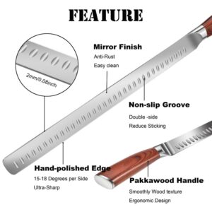 Astylway Slicing Carving Knife 12 inch Brisket Knife Outdoor Meat Cleaver Kitchen Knife Chef Knives Multipurpose Grilling Camping Cooking Knife BBQ Tool