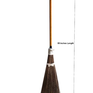 Nekenky Coconut Broom - 55 Inches Length, Heavy Duty Broom, Garden Broom, Natural Broom, Outdoor Broom, Garage Broom, Hard Floor Broom, Outdoor Brooms for Sweeping Patio