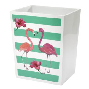 avanti linens bathroom decor flamingo paradise collection, wastebasket, multicolor