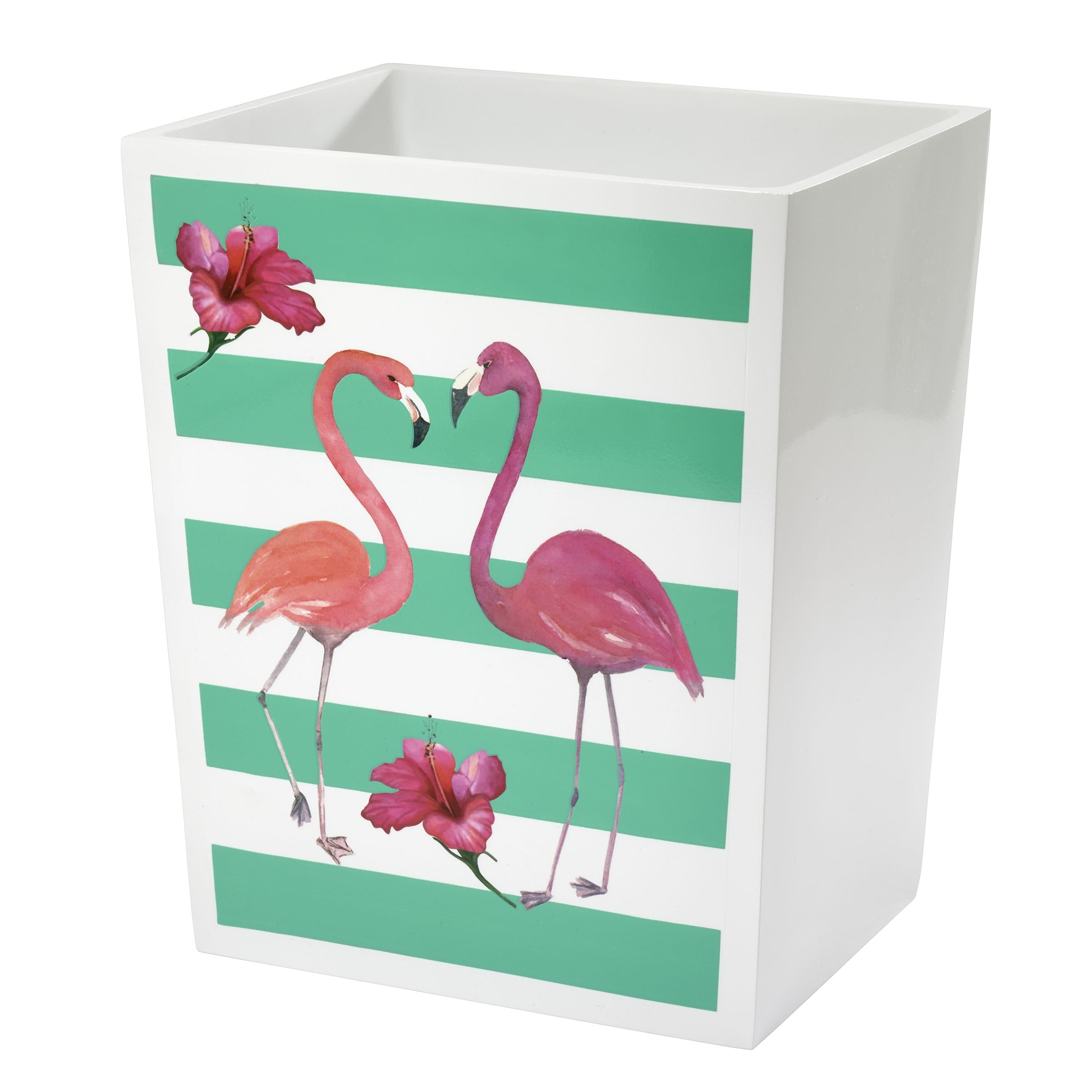 Avanti Linens Bathroom Decor Flamingo Paradise Collection, Wastebasket, Multicolor