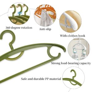 Plastic Clothes Hanger, Extra Thick Plastic Wide Shoulder Adult 360 Degrees Rotate Slip Resistant Standard Clothing Hanger Ideal for Everyday Use White 10 Pack