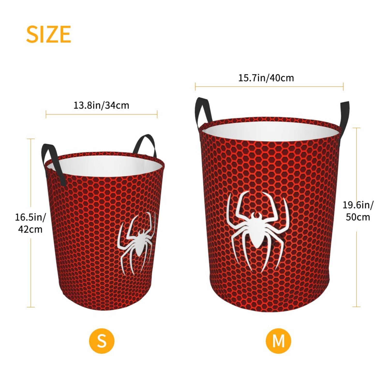 Red Spider Skin Pattern Superhero Waterproof Foldable Laundry Hamper Bucket Laundry Room Basket for College Student Storage Pillows Blankets Living Room Bathroom Home Decor